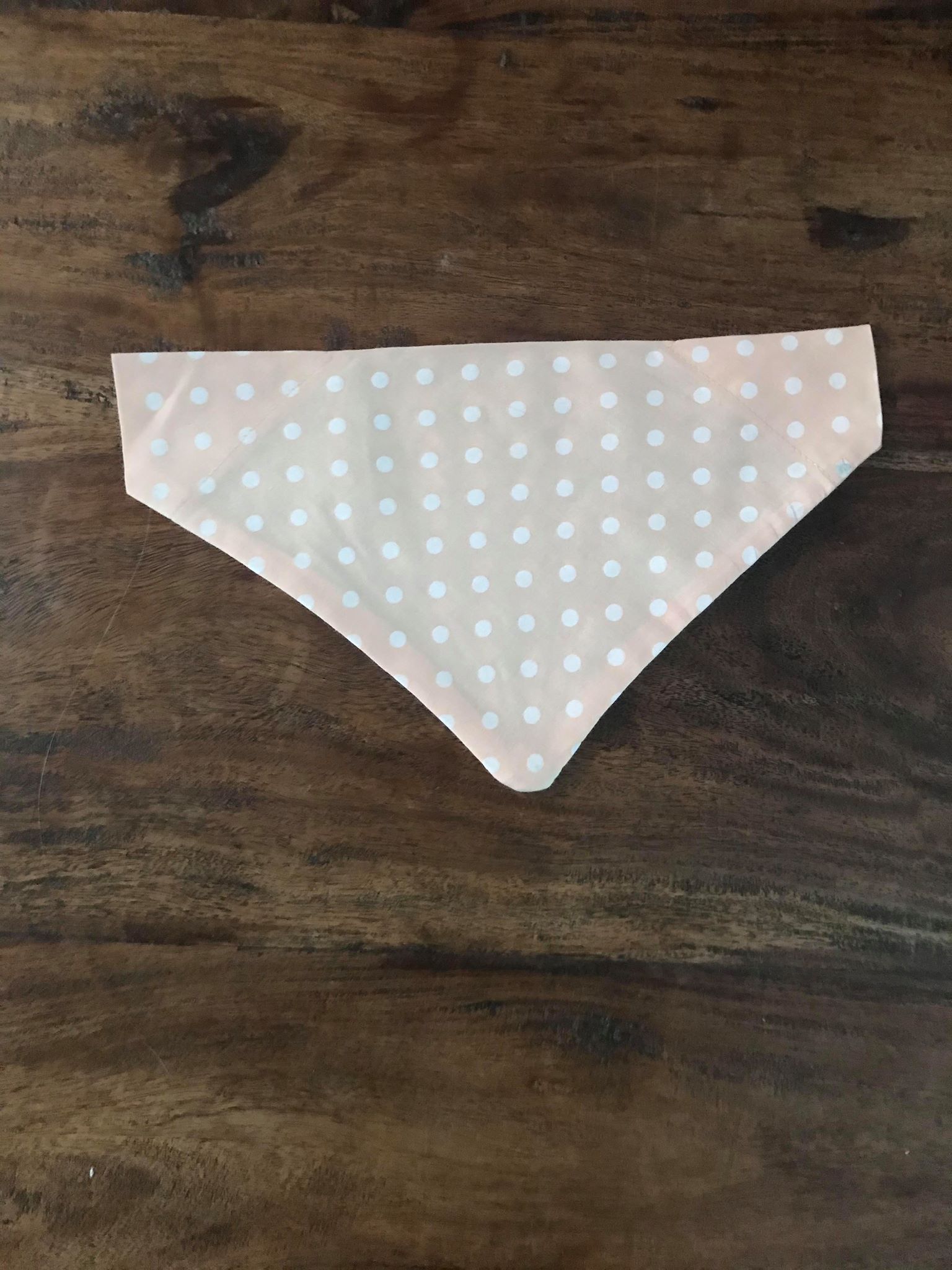 Peach polka dot bandana